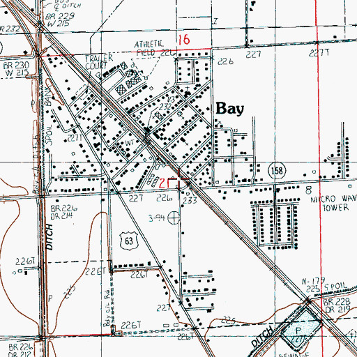 Topographic Map of Bay, AR