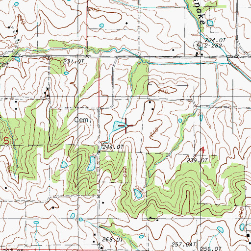 Topographic Map of Gilliland Lake Dam North, MO