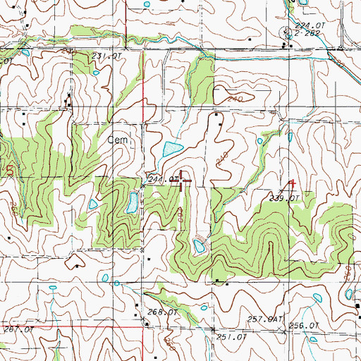 Topographic Map of Gilliland Lake Dam South, MO