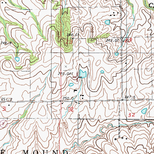 Topographic Map of Johnson Lake Dam, MO