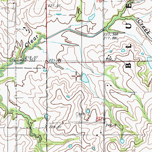 Topographic Map of Paul Jones Lake Dam, MO