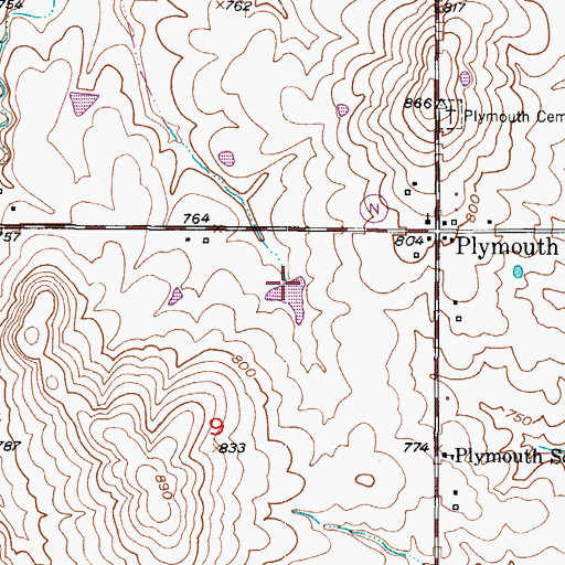 Topographic Map of Wallace Lake Section 9 Dam, MO
