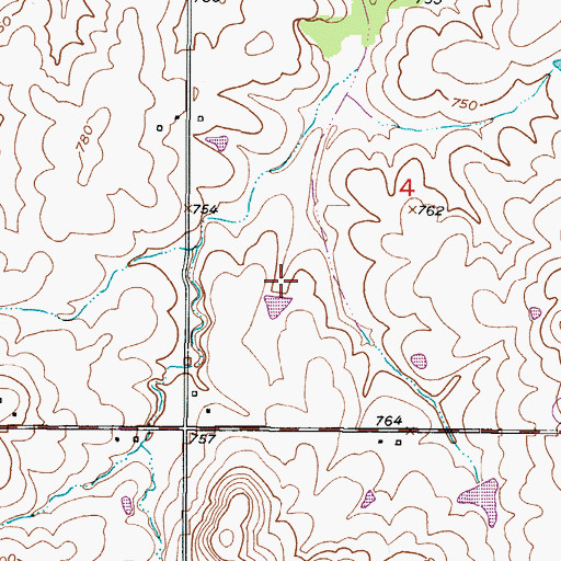 Topographic Map of Ulrich Lake Dam, MO