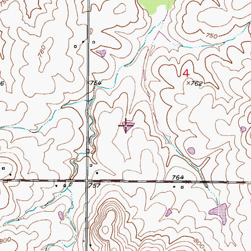 Topographic Map of Ulrich Lake, MO