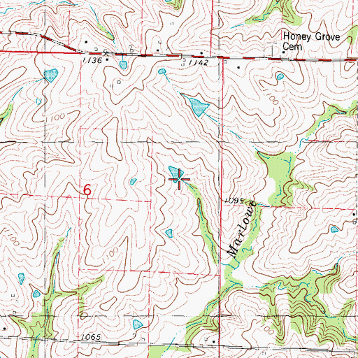 Topographic Map of Warden Lake Dam - South, MO