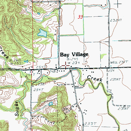 Topographic Map of Bay Village, AR