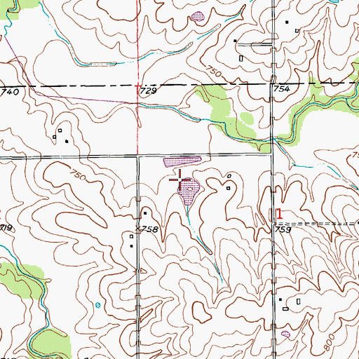 Topographic Map of Davies Lake Dam, MO