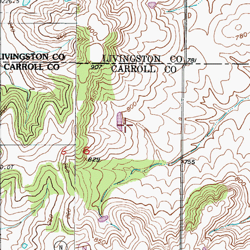 Topographic Map of Wallace Lake Section 6 Dam, MO