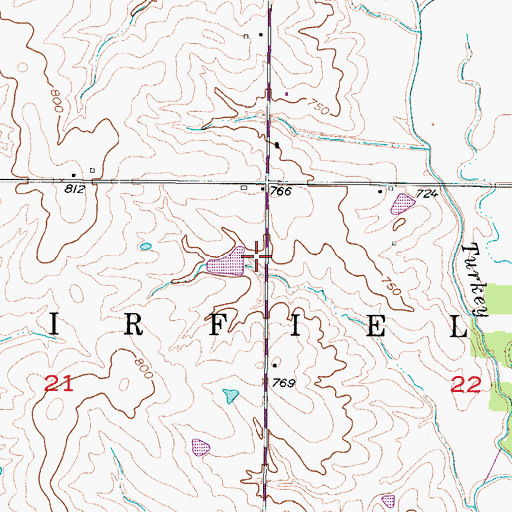 Topographic Map of Amery Lake Dam, MO