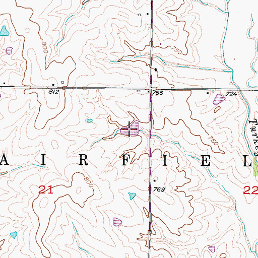 Topographic Map of Amery Lake, MO