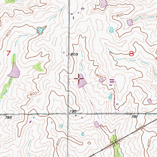 Topographic Map of Tweedie Farms Lake, MO