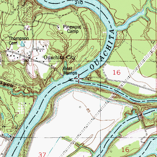 Topographic Map of Bayou Bartholomew, LA