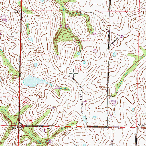 Topographic Map of Woods Dam, MO