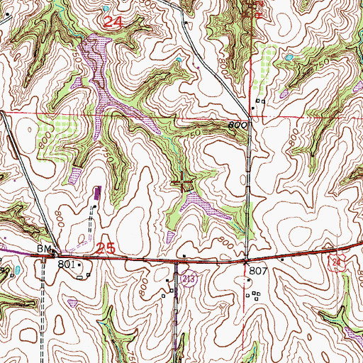 Topographic Map of Robert Rasa Lake Dam, MO