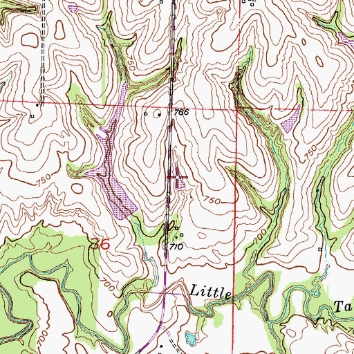 Topographic Map of Fischer Lake Dam, MO