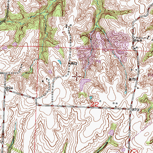 Topographic Map of Knoche Lake Dam, MO