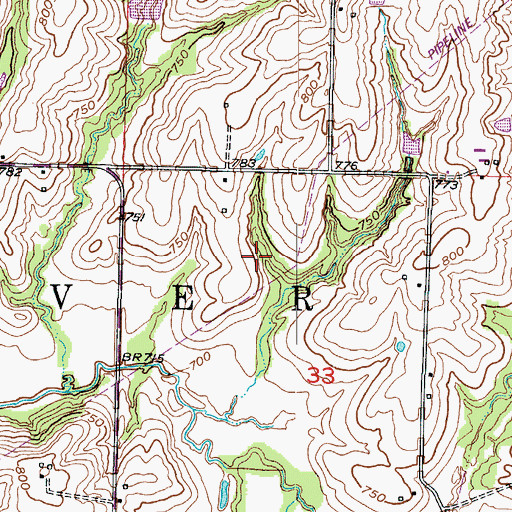 Topographic Map of Ketner Lake Dam, MO