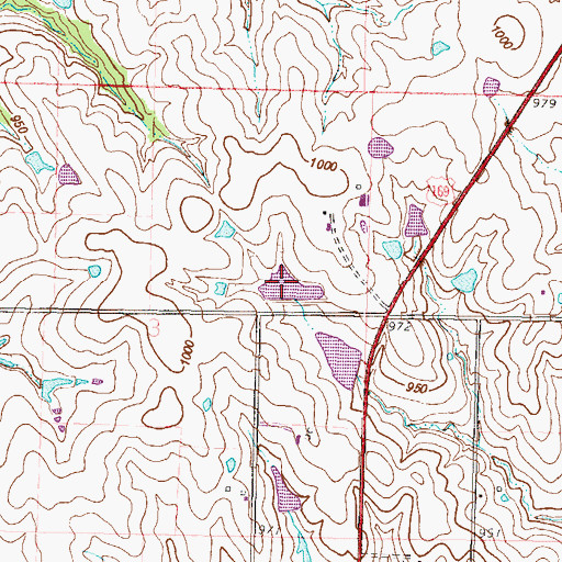 Topographic Map of Johnson Dam, MO