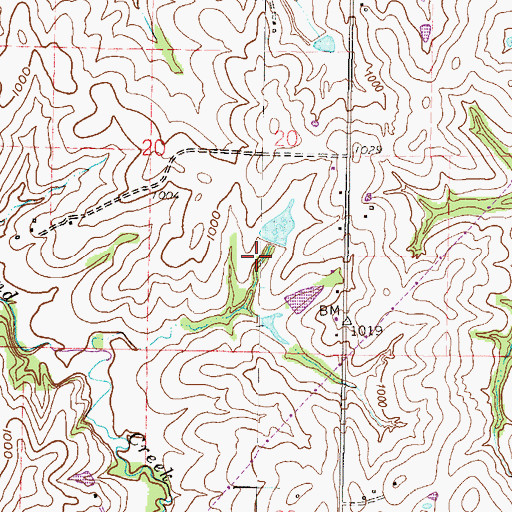 Topographic Map of Sampson Lake Dam, MO