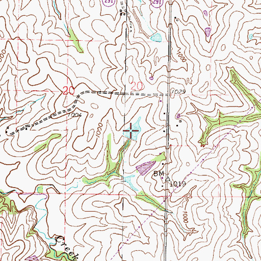 Topographic Map of Sampson Lake, MO