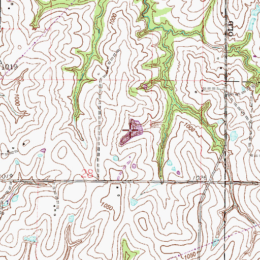 Topographic Map of Stevens Lake, MO