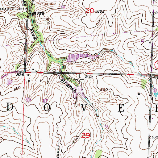 Topographic Map of Tabo Creek Watershed Structure F-23 Dam, MO