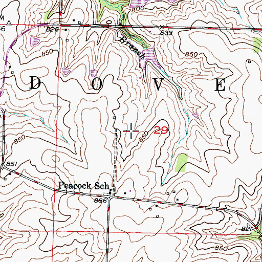 Topographic Map of Hilgedick Lake Dam, MO