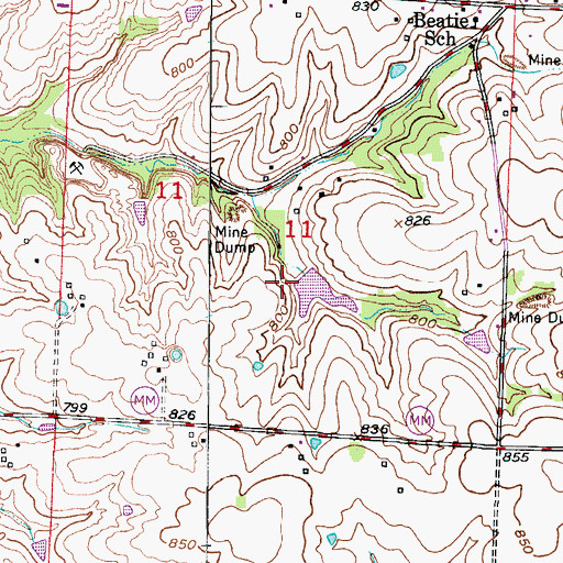 Topographic Map of Tabo Creek Watershed Structure A-32 Dam, MO