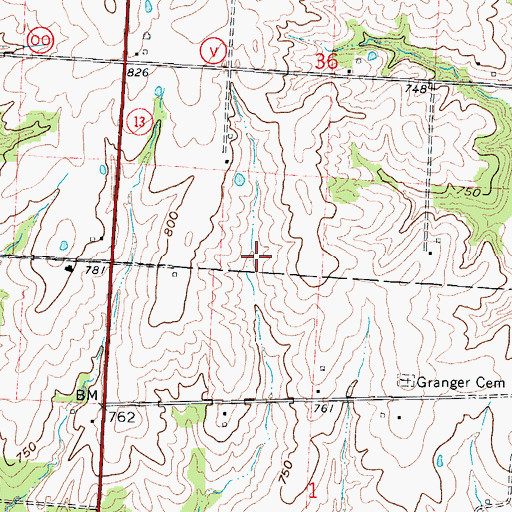 Topographic Map of South Lake, MO
