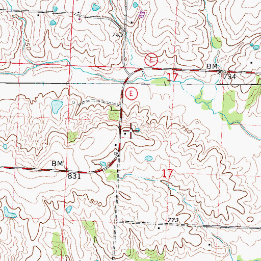 Topographic Map of Edmunds Lake, MO