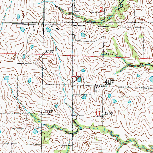 Topographic Map of Prather Lake East Dam, MO
