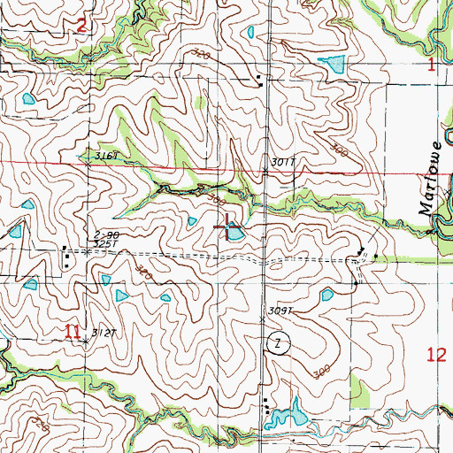 Topographic Map of Jay Lake Dam South, MO