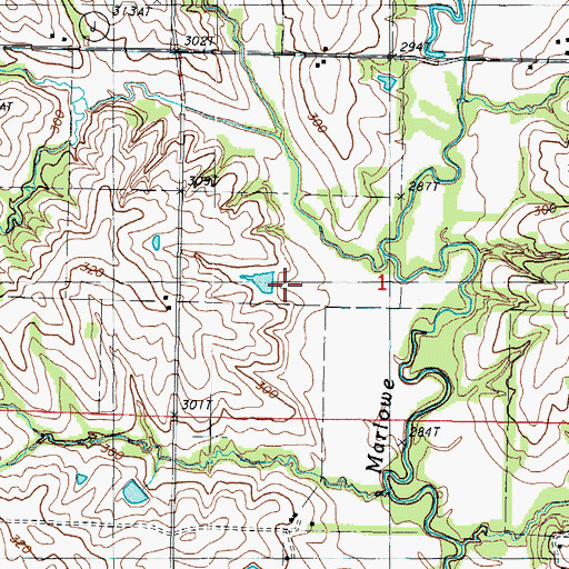 Topographic Map of Jay Lake Dam North, MO