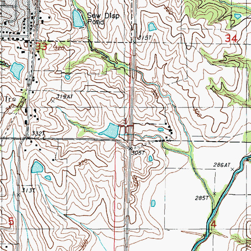 Topographic Map of Croce Lake Dam, MO