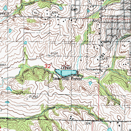 Topographic Map of Grant City Dam, MO