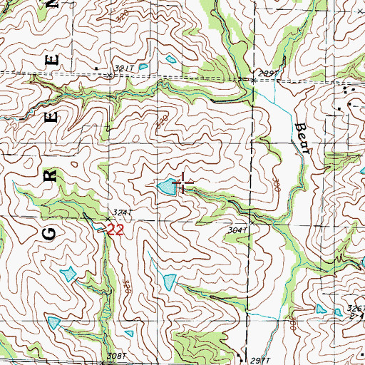 Topographic Map of Gabriel Lake Dam, MO