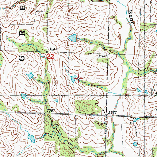 Topographic Map of Gabriel Lake Dam South, MO
