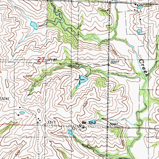 Topographic Map of Gladstone Lake West Dam, MO
