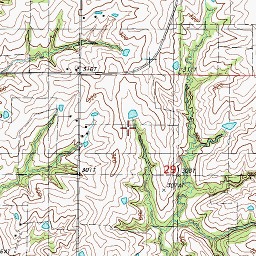 Topographic Map of Gladstone Lake East Dam, MO