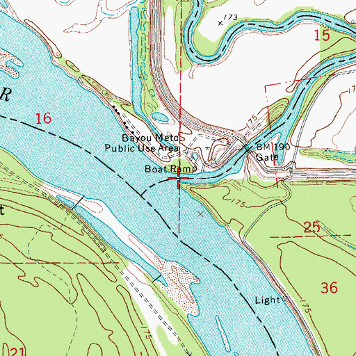 Topographic Map of Bayou Meto, AR