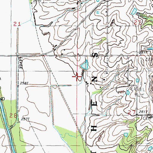 Topographic Map of Thomas Lake Dam, MO