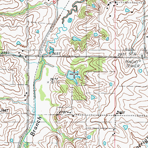 Topographic Map of Hammond Lake Dam, MO