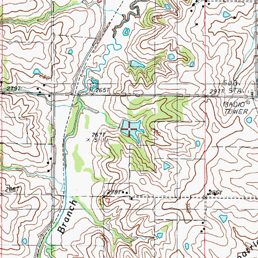 Topographic Map of Ettieville Lake, MO