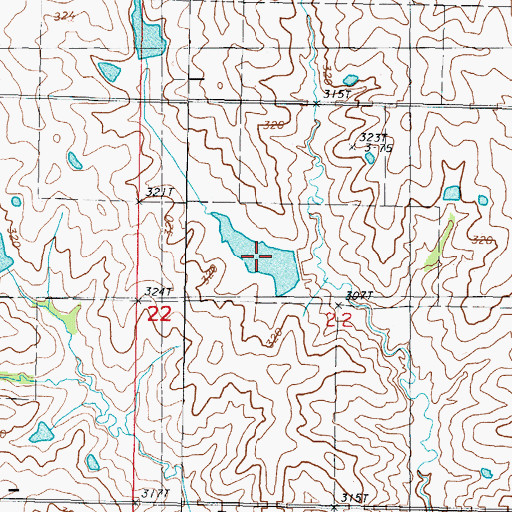 Topographic Map of Waltemath Lake, MO