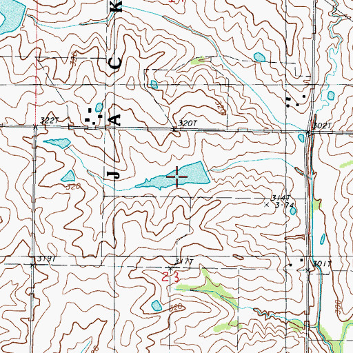 Topographic Map of Turpin Lake, MO