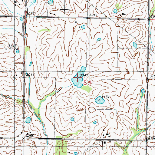Topographic Map of Heintz Lake, MO