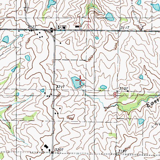 Topographic Map of Eiberger Lake Dam, MO
