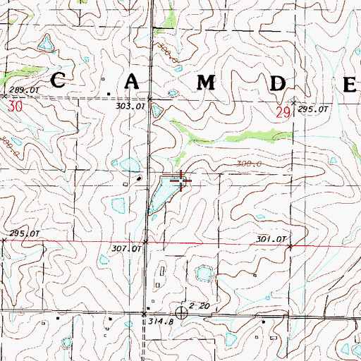 Topographic Map of Glenkirk Farms Lake Dam, MO