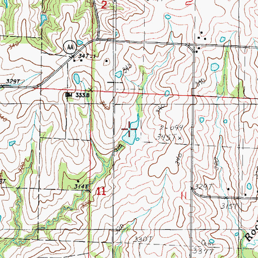 Topographic Map of Chambers Lake Dam, MO