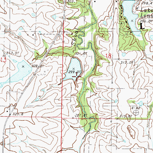 Topographic Map of Crouch Lake East Dam, MO